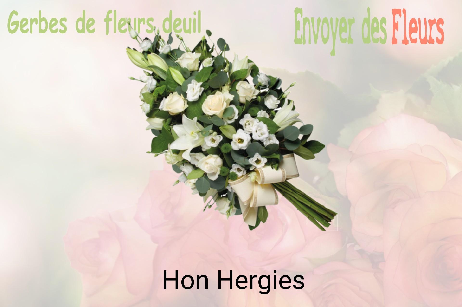 Gerbe de fleurs de deuil livrée à Hon-Hergies